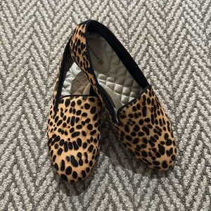 Birdies Starling Faux-Fur Lined Leopard Genuine Calf Hair Loafer Size 7.5 NEW